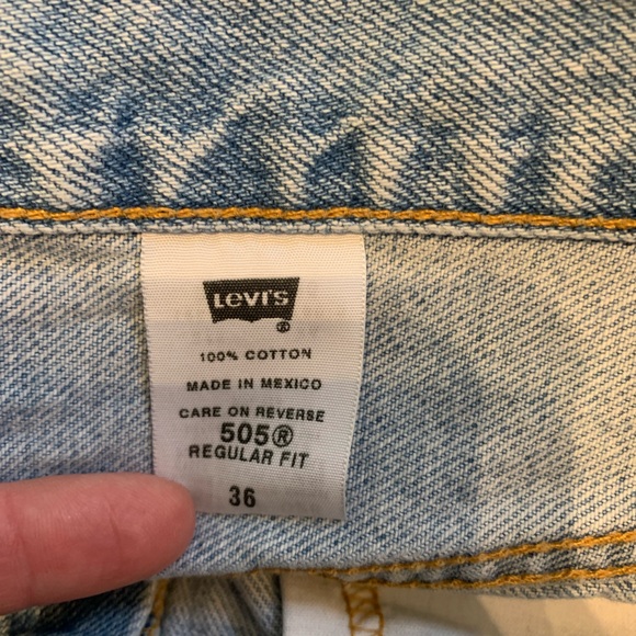 Vintage Levi's 505‎ Regular Fit Men's Blue Denim Shorts Jorts Size 36 - Picture 4 of 5